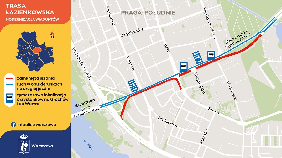 Organizacja ruchu na Trasie Łazienkowskiej