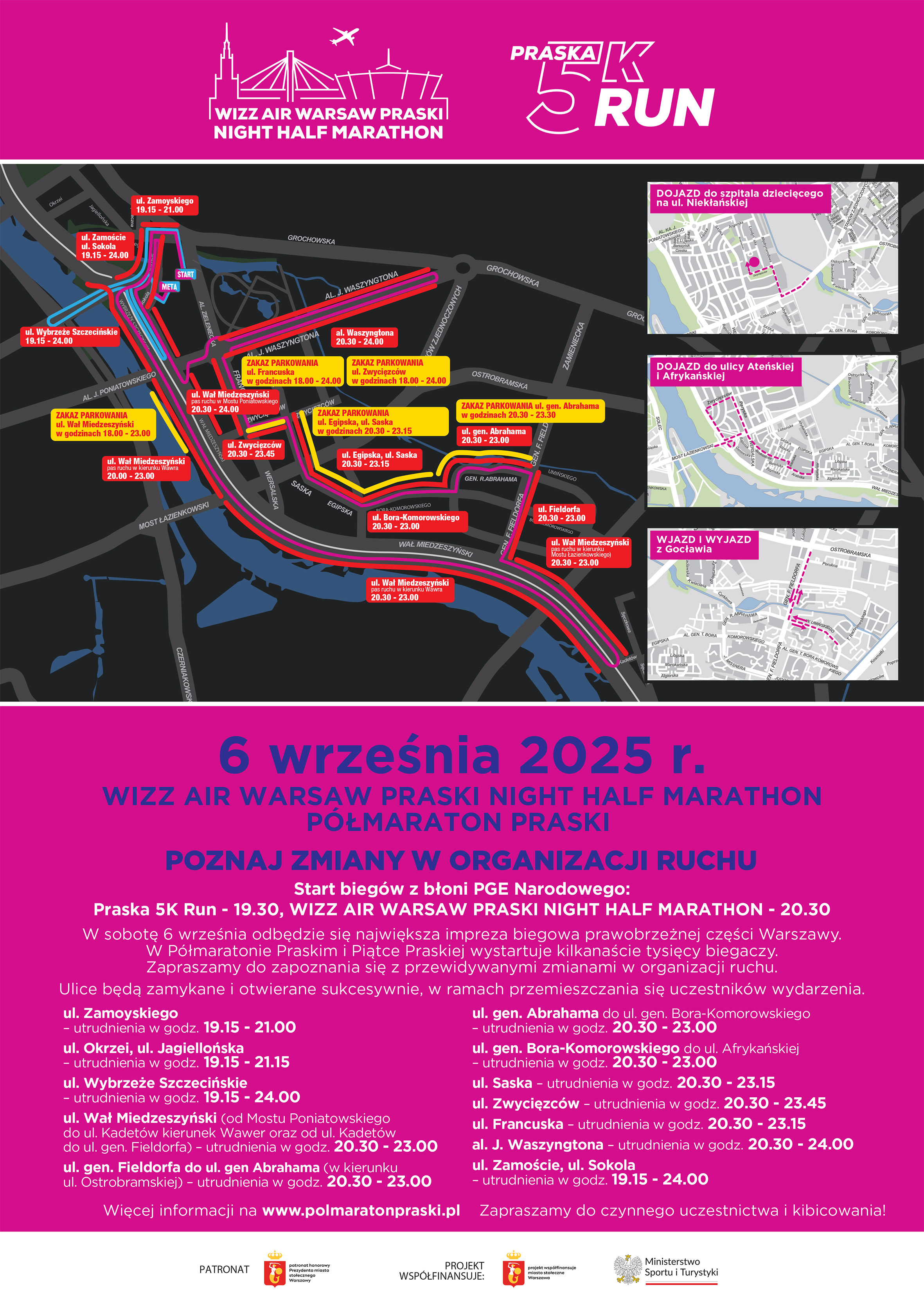 Zmiany w organizacji ruchu w związku z biegami 