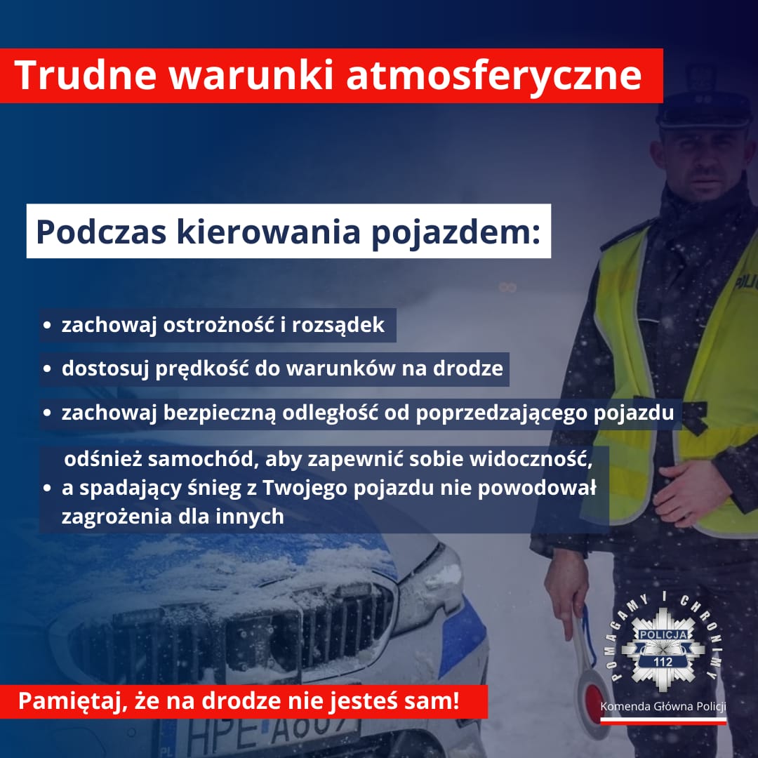 Policja apeluje o zachowanie szczególnej ostrożności