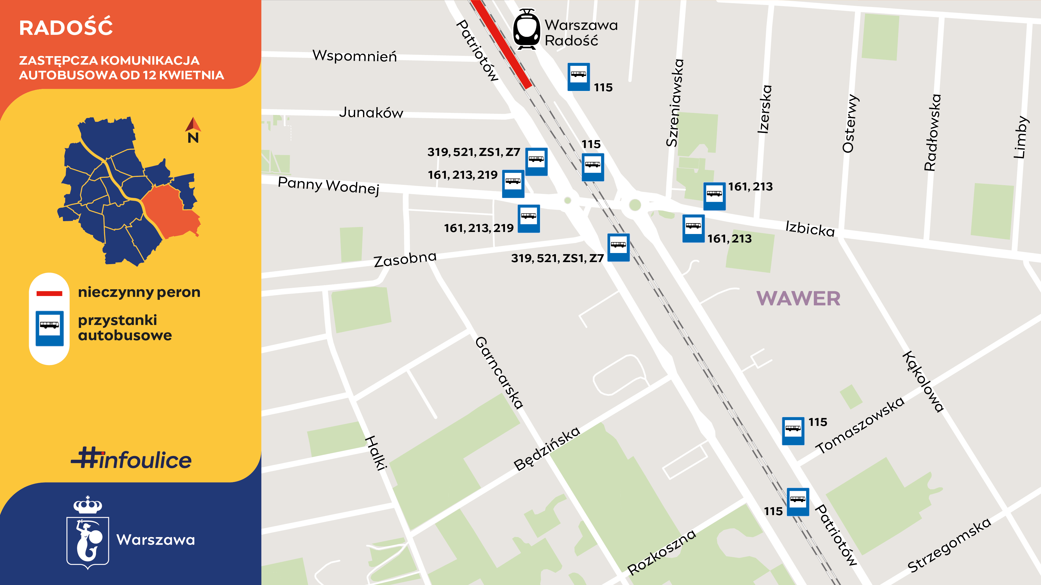 Radość - zastępcza komunikacja autobusowa od 12 kwietnia