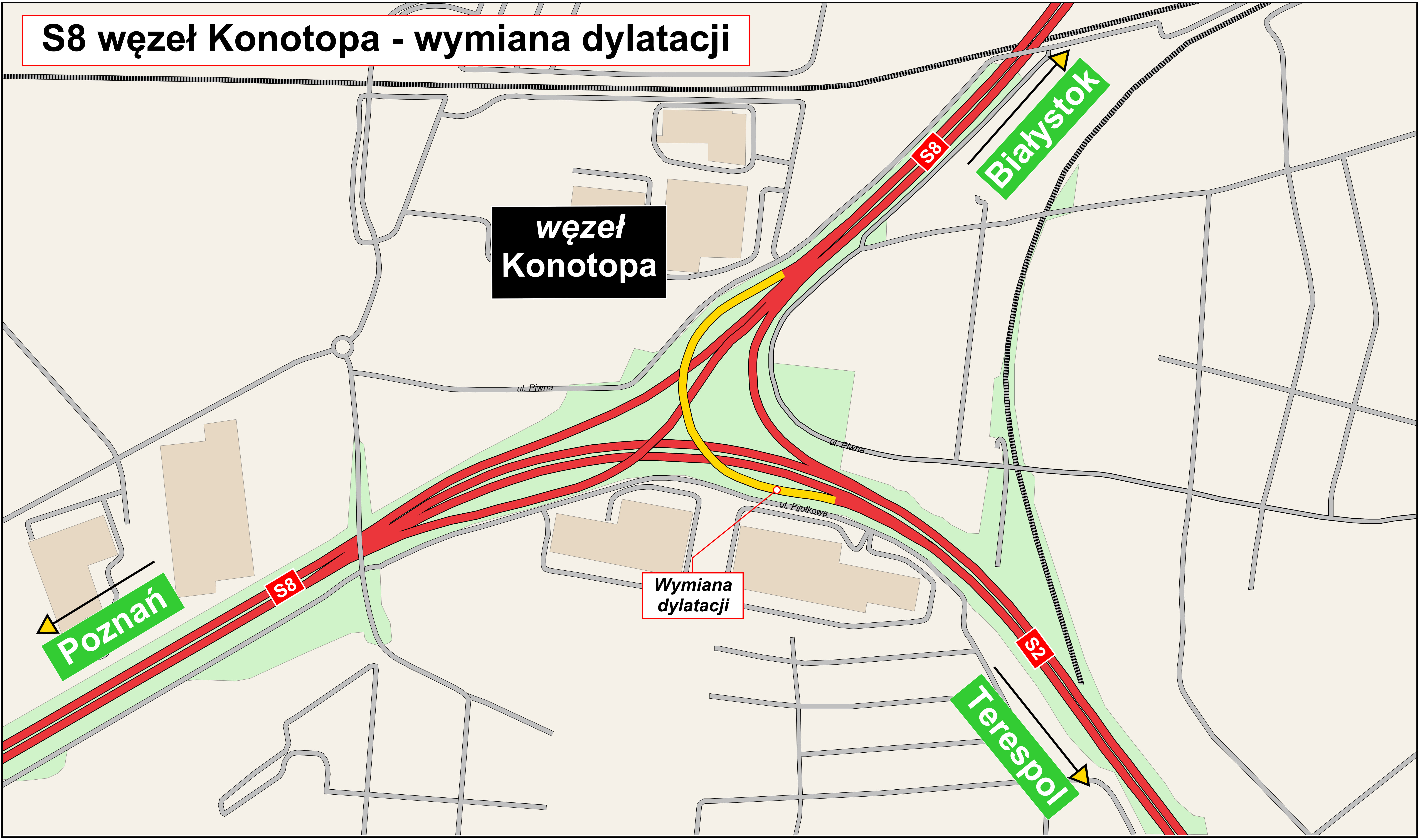 Wymiana dylatacji na węźle Konotopa