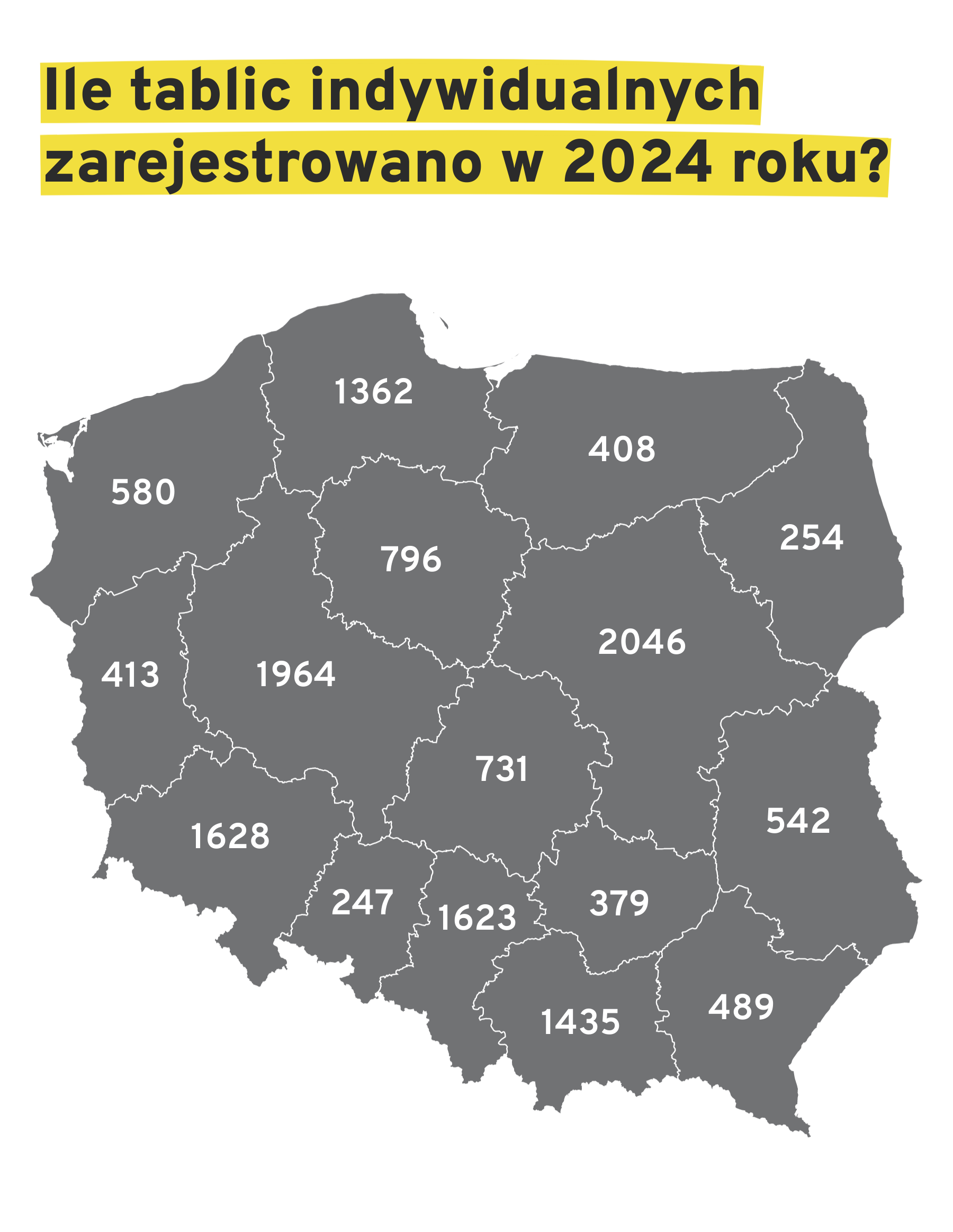 Ile tablic indywidualnych zarejestrowano w 2024 roku? 