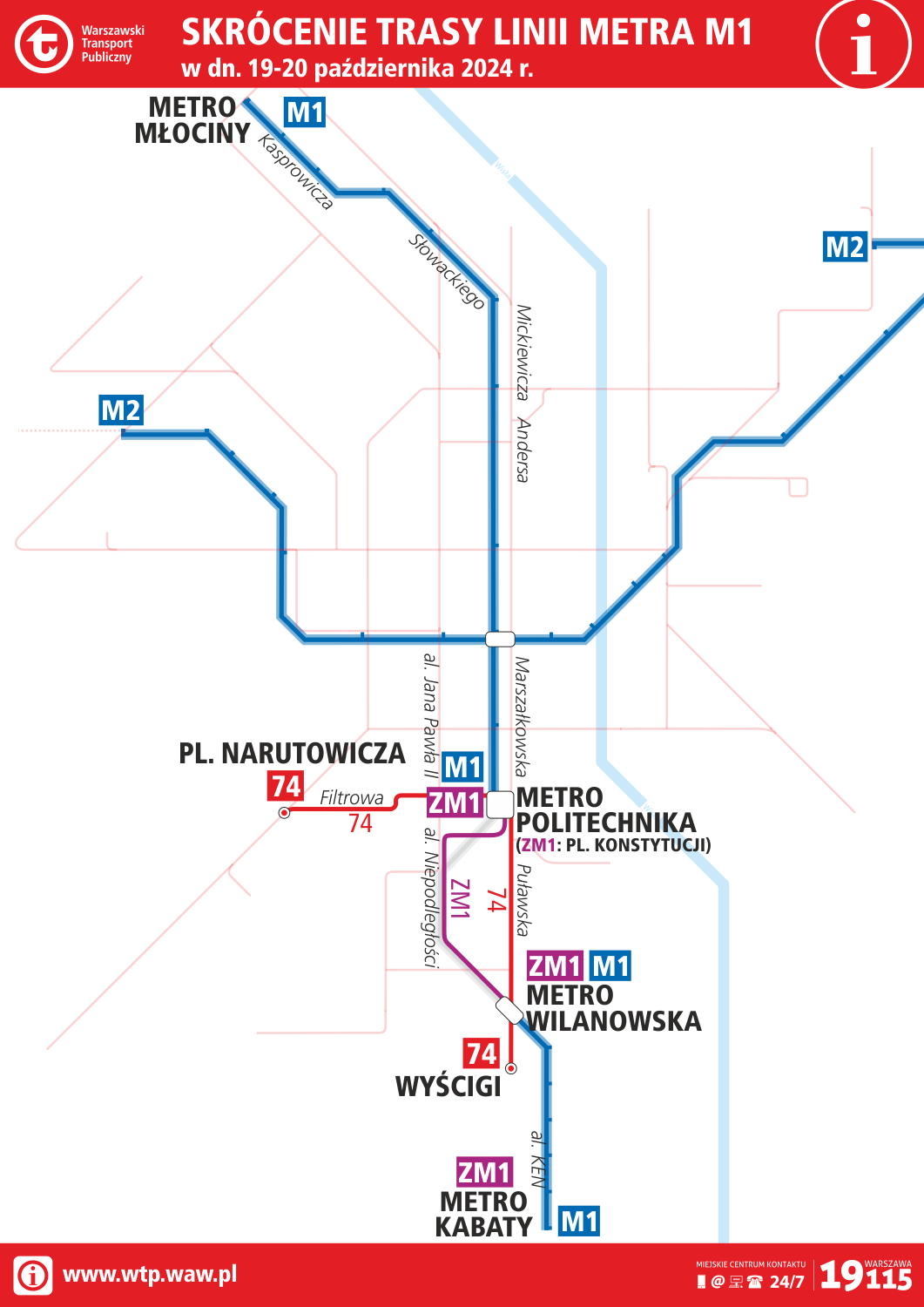 Drugi etap utrudnień weekendowych utrudnień w metre