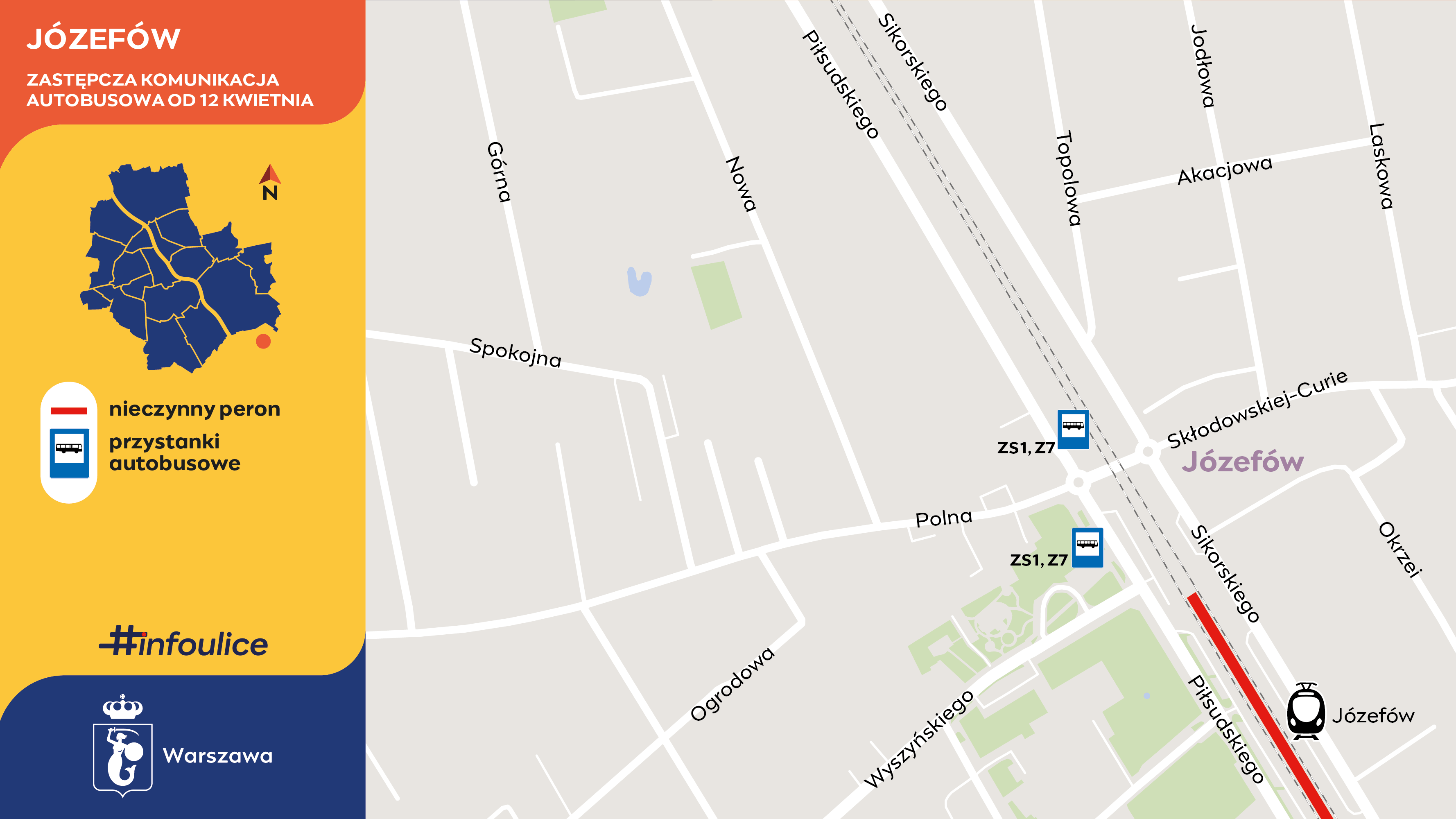 Józefów - zastępcza komunikacja autobusowa od 12 kwietnia