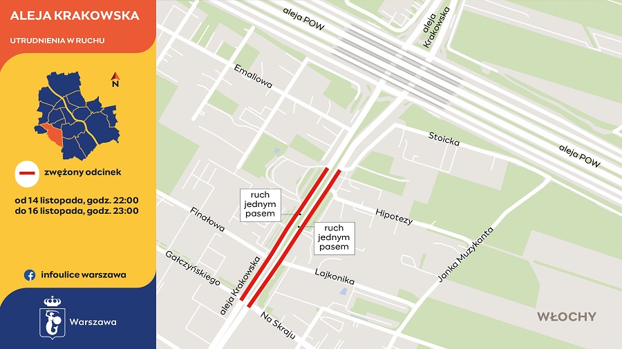 Prace w alei Krakowskiej