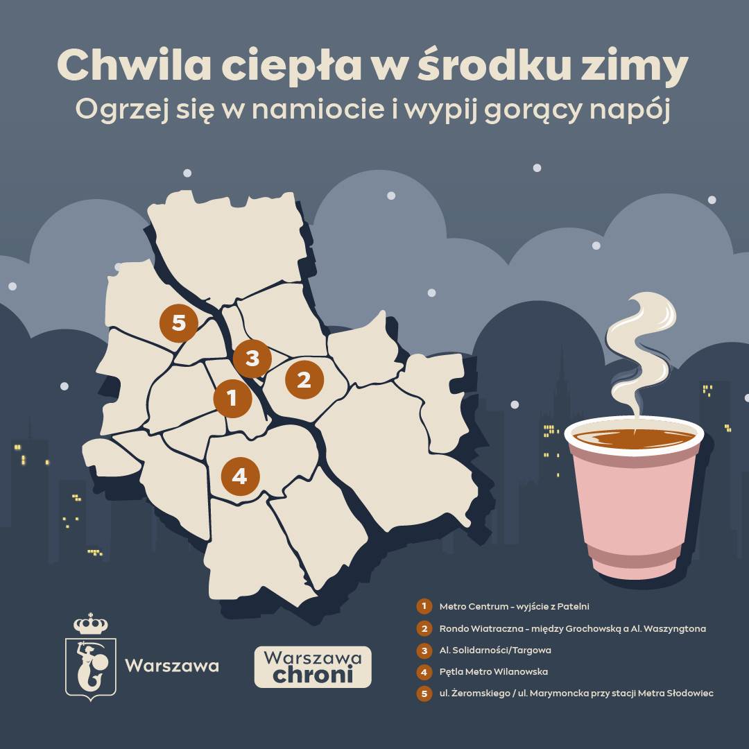 Lokalizacja namiotów z gorącymi napojami