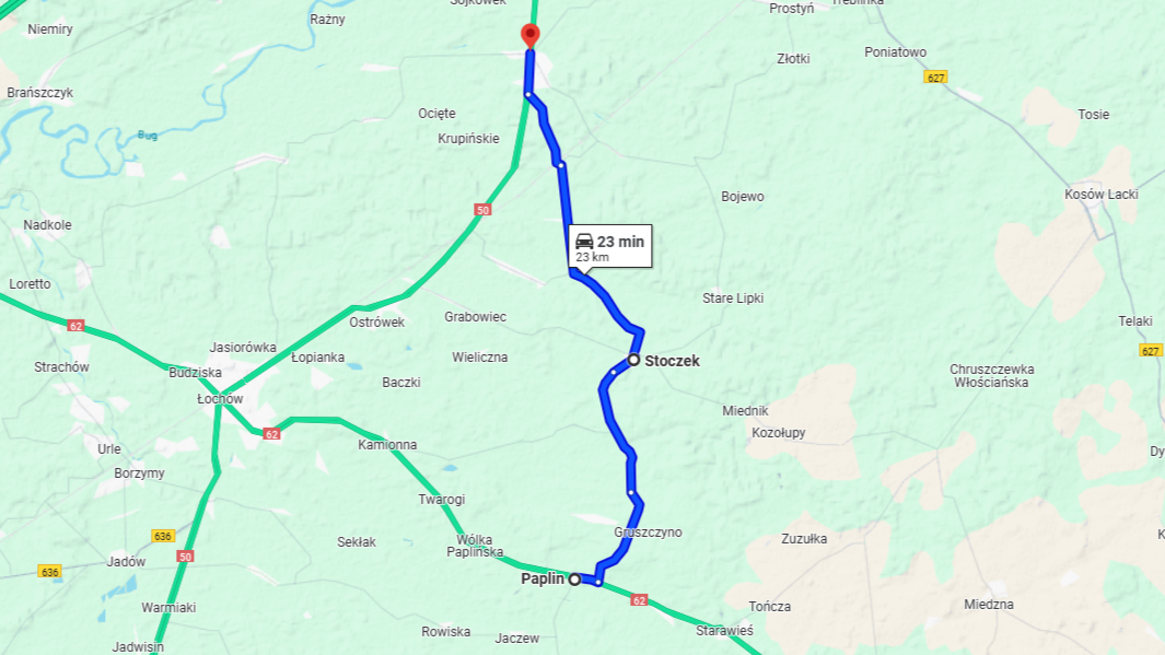 Zboże zalegało na odcinku ponad 20 kilometrów