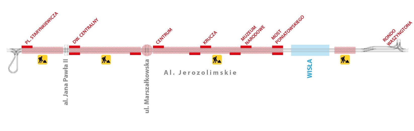 Remont torowiska w Alejach Jerozolimskich 