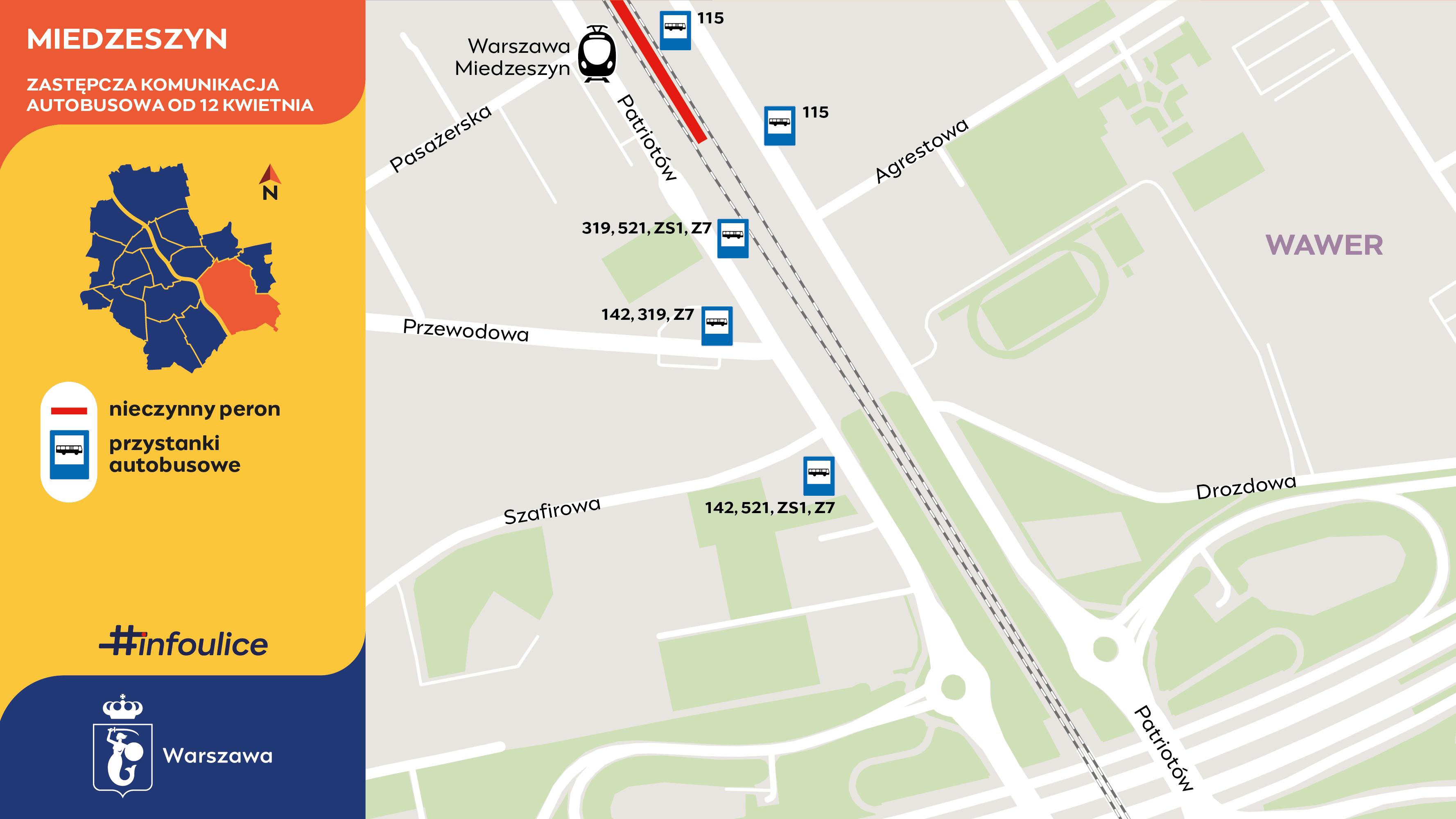 Miedzeszyn - zastępcza komunikacja autobusowa od 12 kwietnia