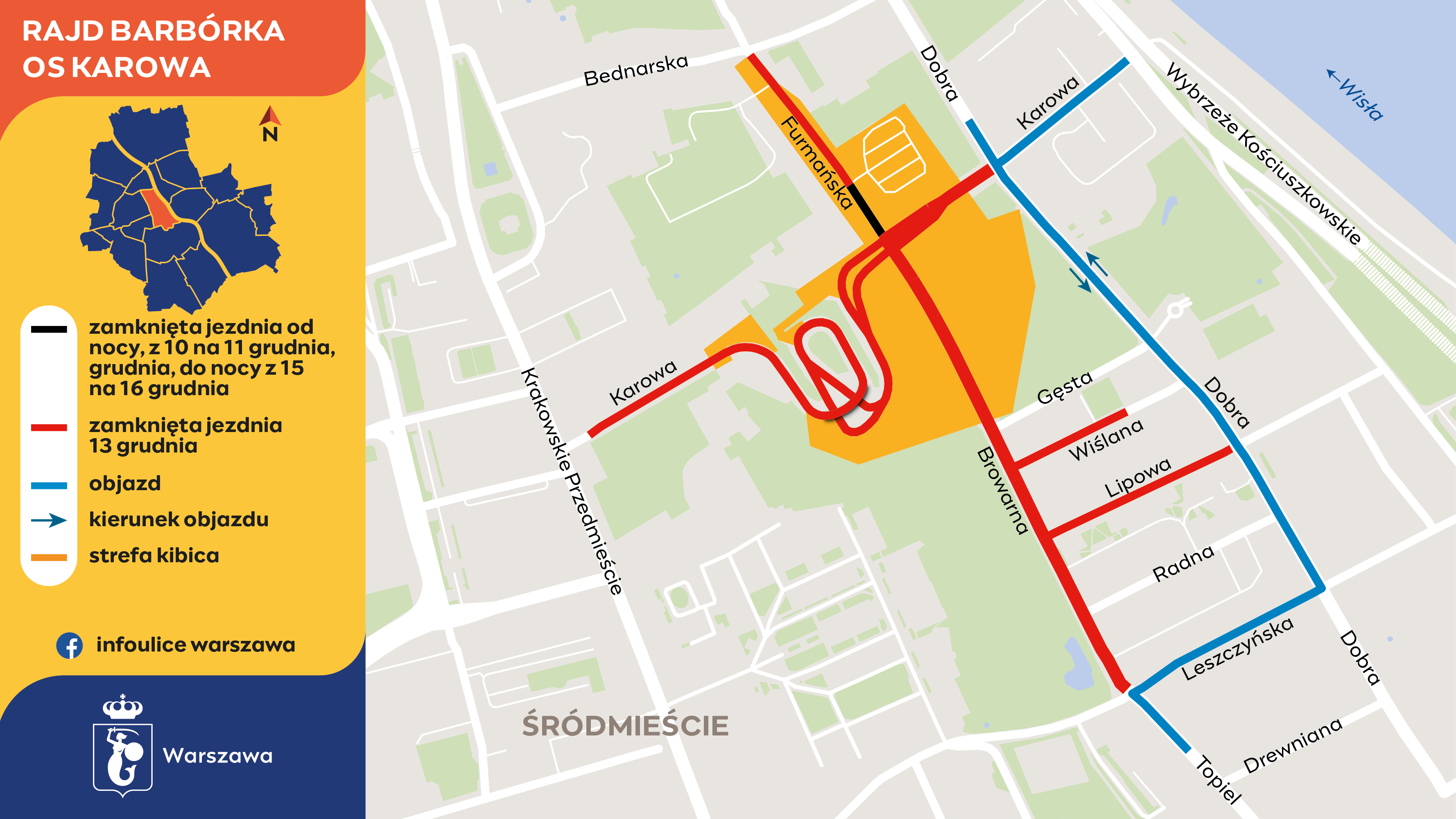 Organizacja ruchu na ulicy Karowej