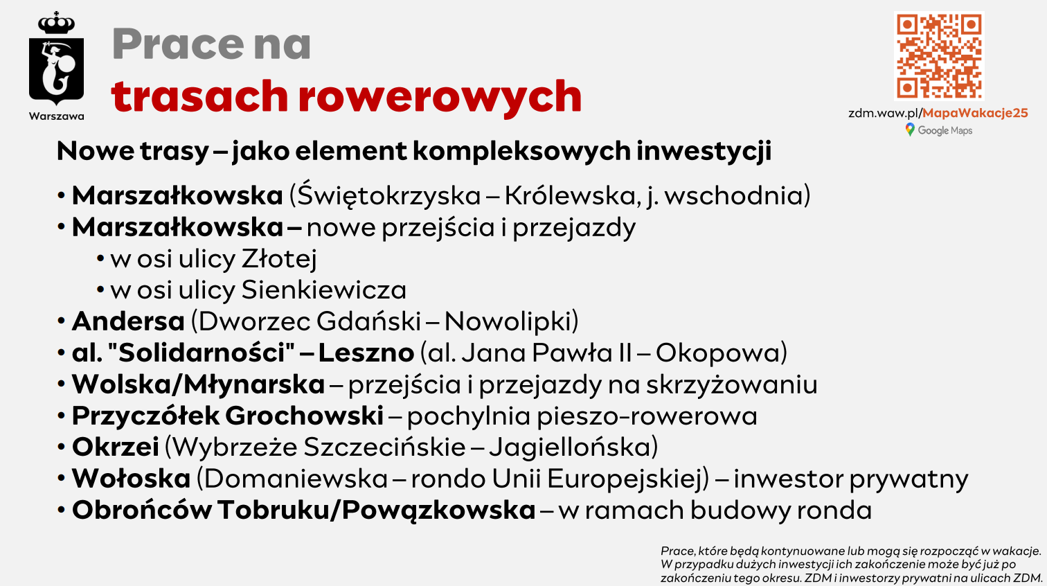 Prace na trasach rowerowych