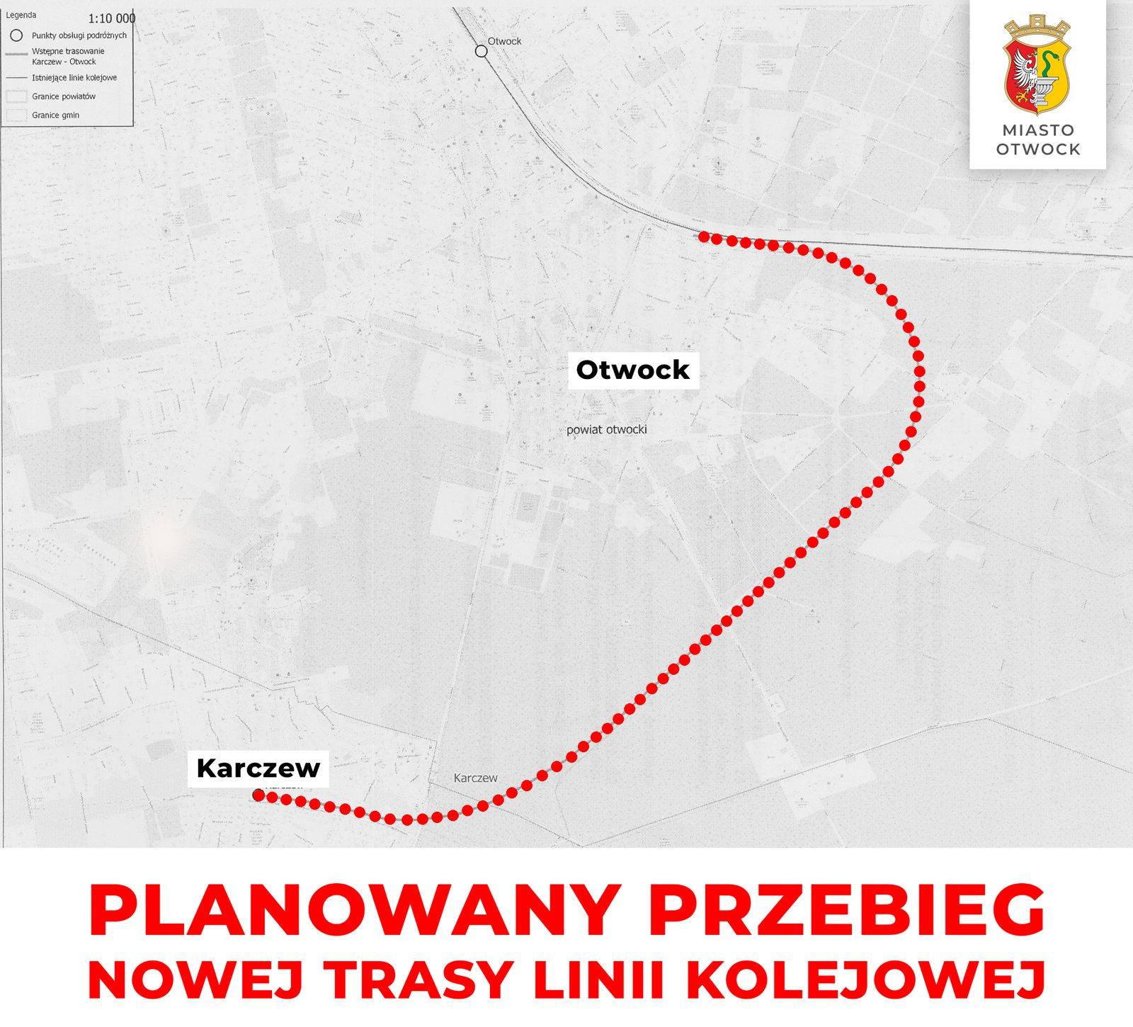 Planowany przebieg nowej linii kolejowej