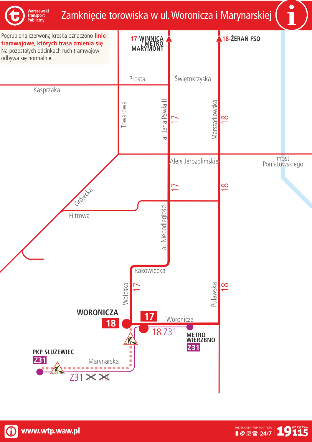 Służewiec bez tramwaju w weekend