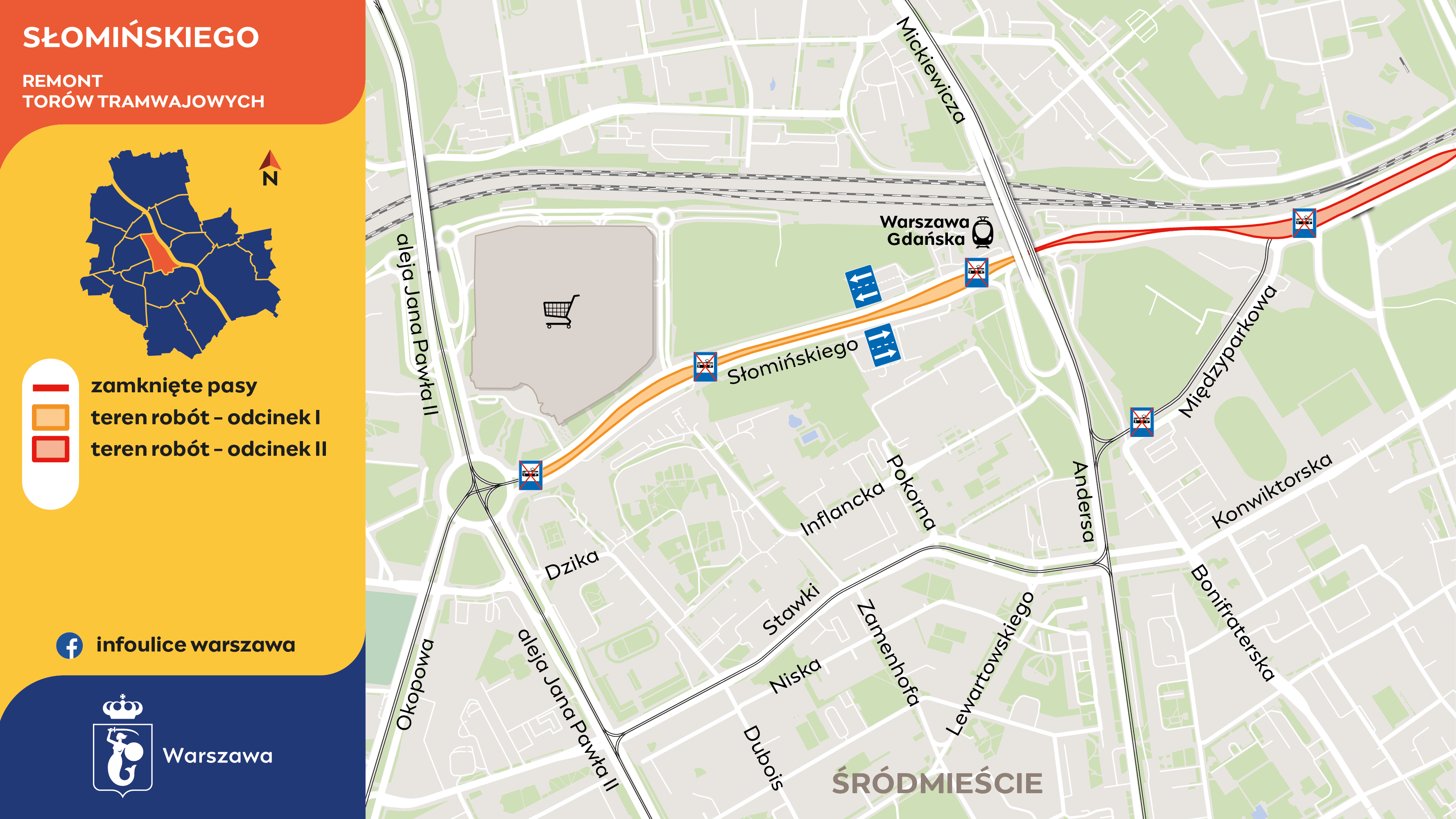 Remont torów tramwajowych na Słomińskiego