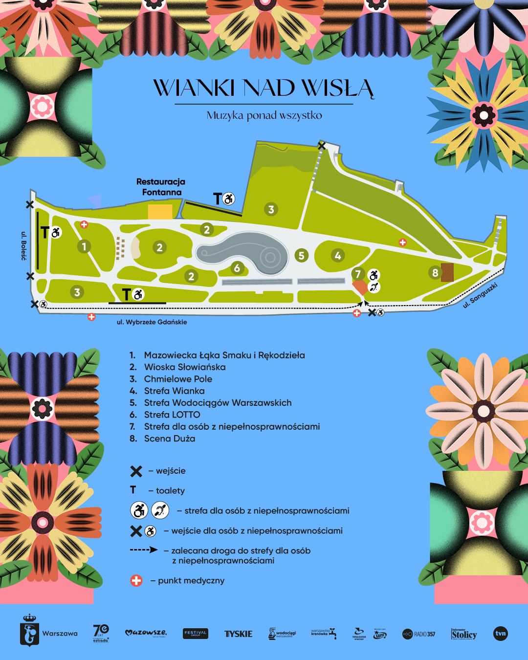 Mapa atrakcji na Wiankach nad Wisłą 