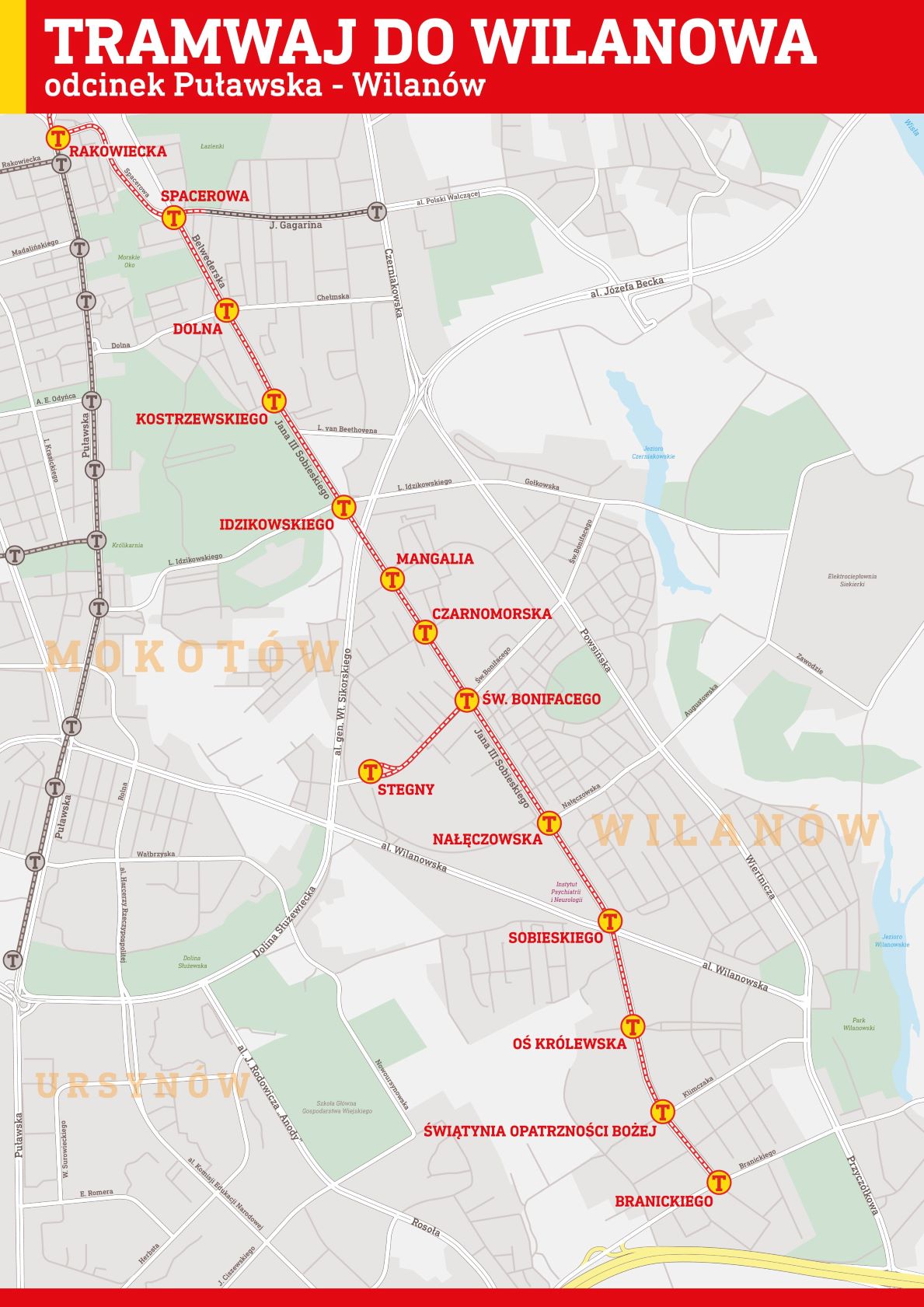 Tramwaj do Wilanowa: odcinek Puławska-Wilanów