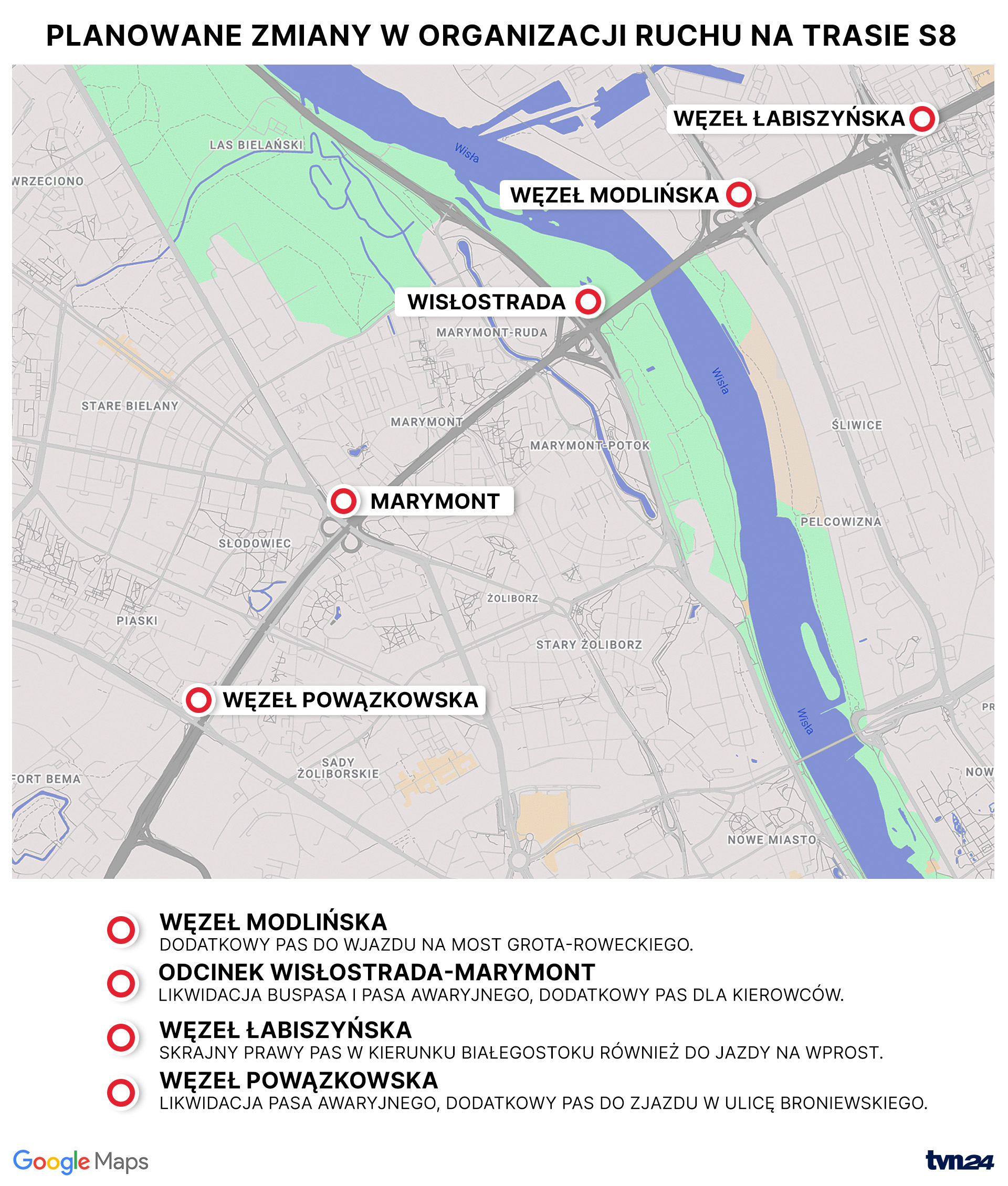 Planowane zmiany w organizacji ruchu na trasie S8