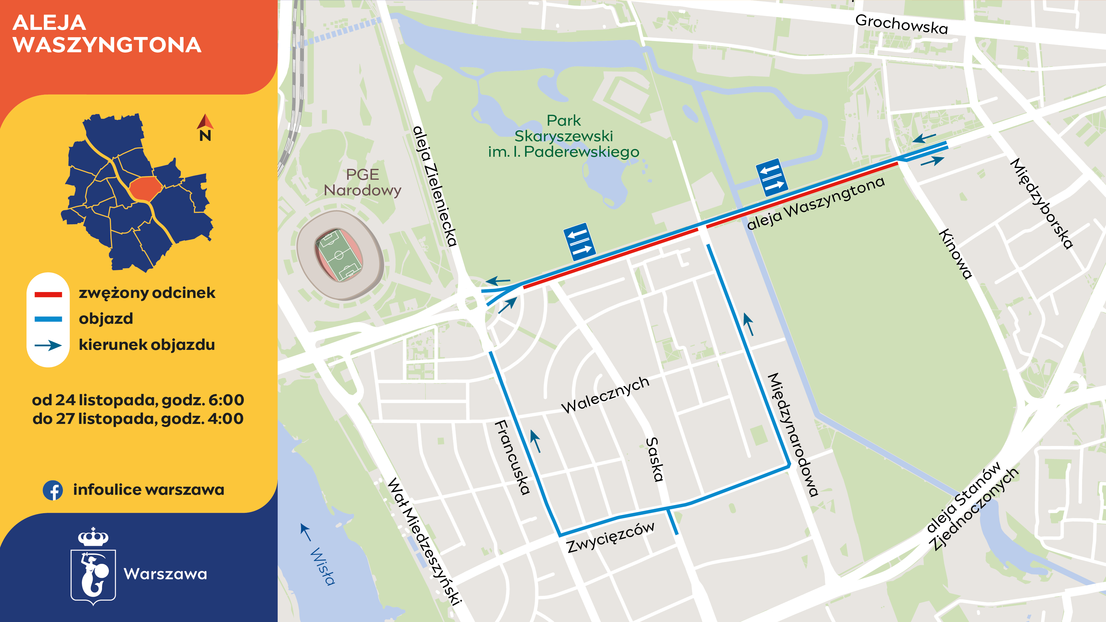 Kontynuacja prac w alei Waszyngtona