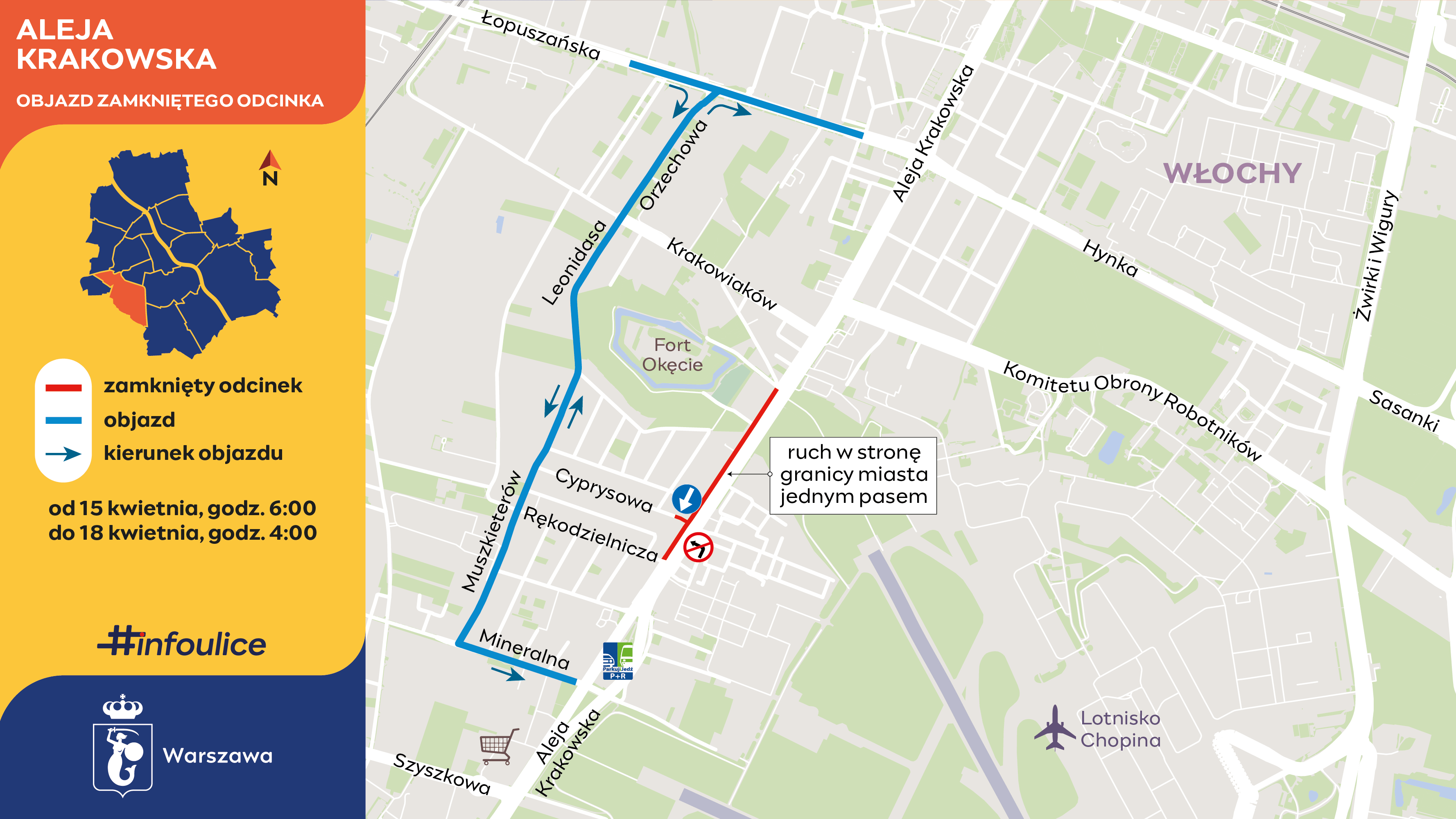 Remont prawego pasa Alei Krakowskiej 