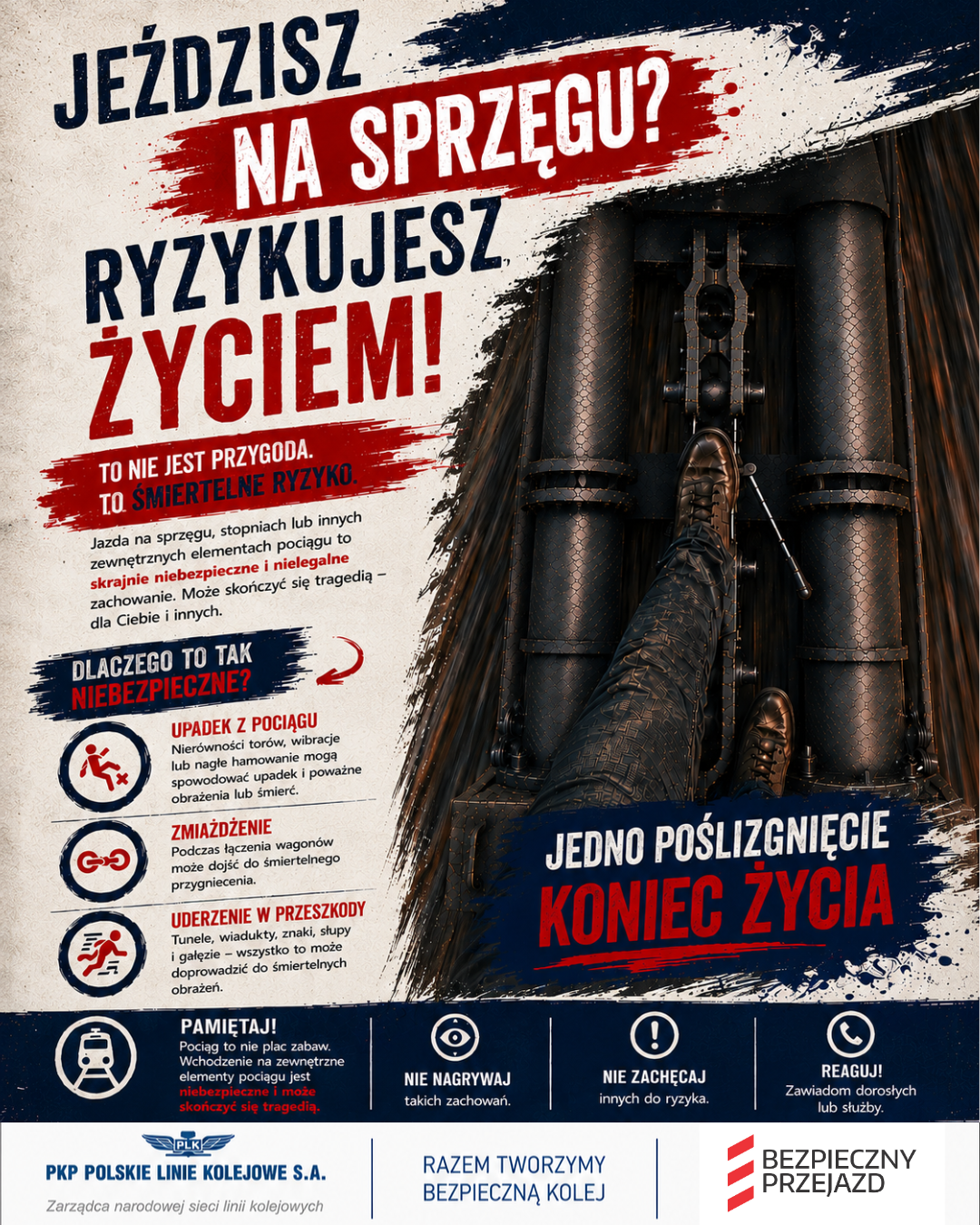 Kolejarze przestrzegają przed trainsurfingiem