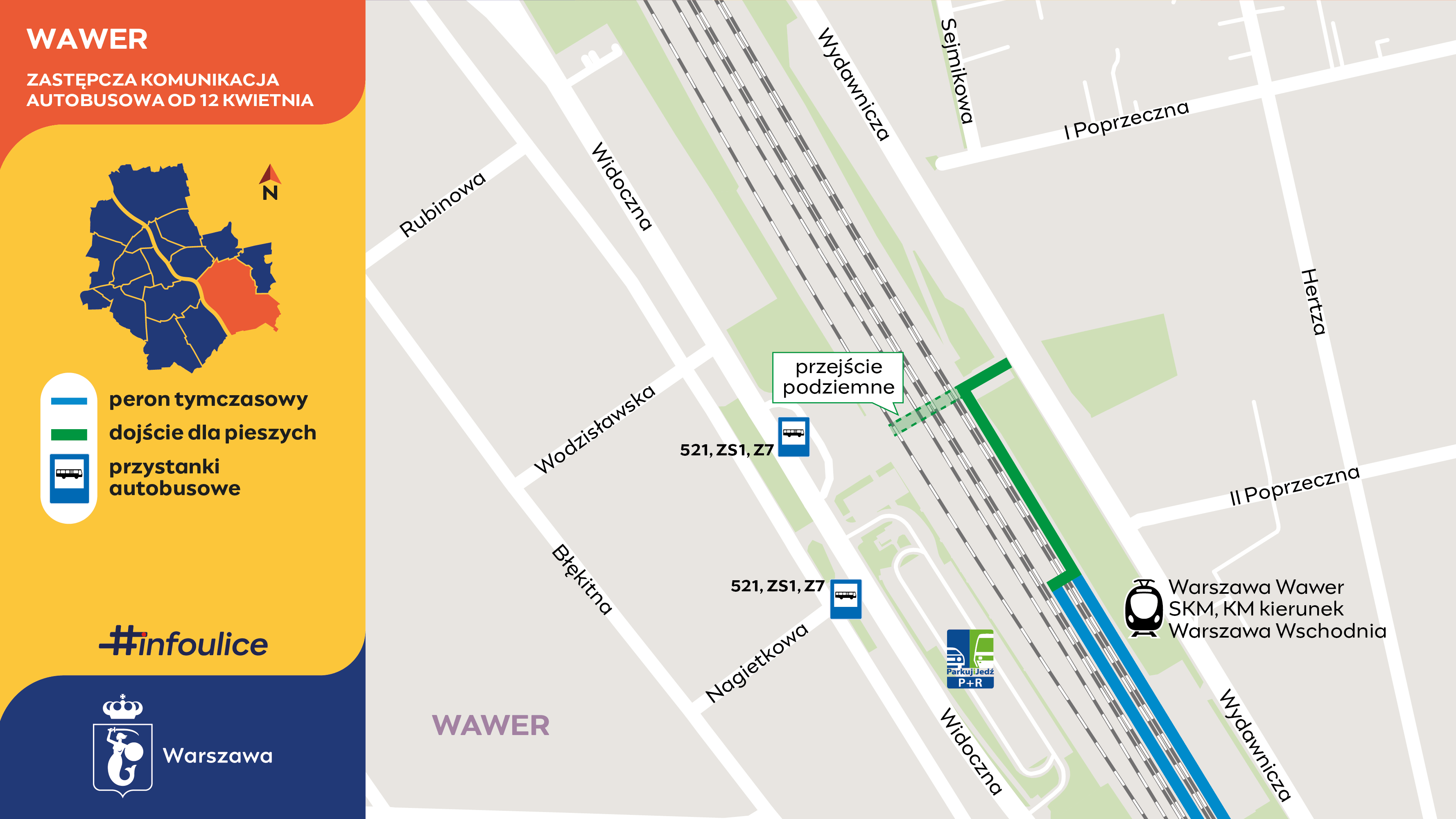 Wawer- zastępcza komunikacja autobusowa od 12 kwietnia