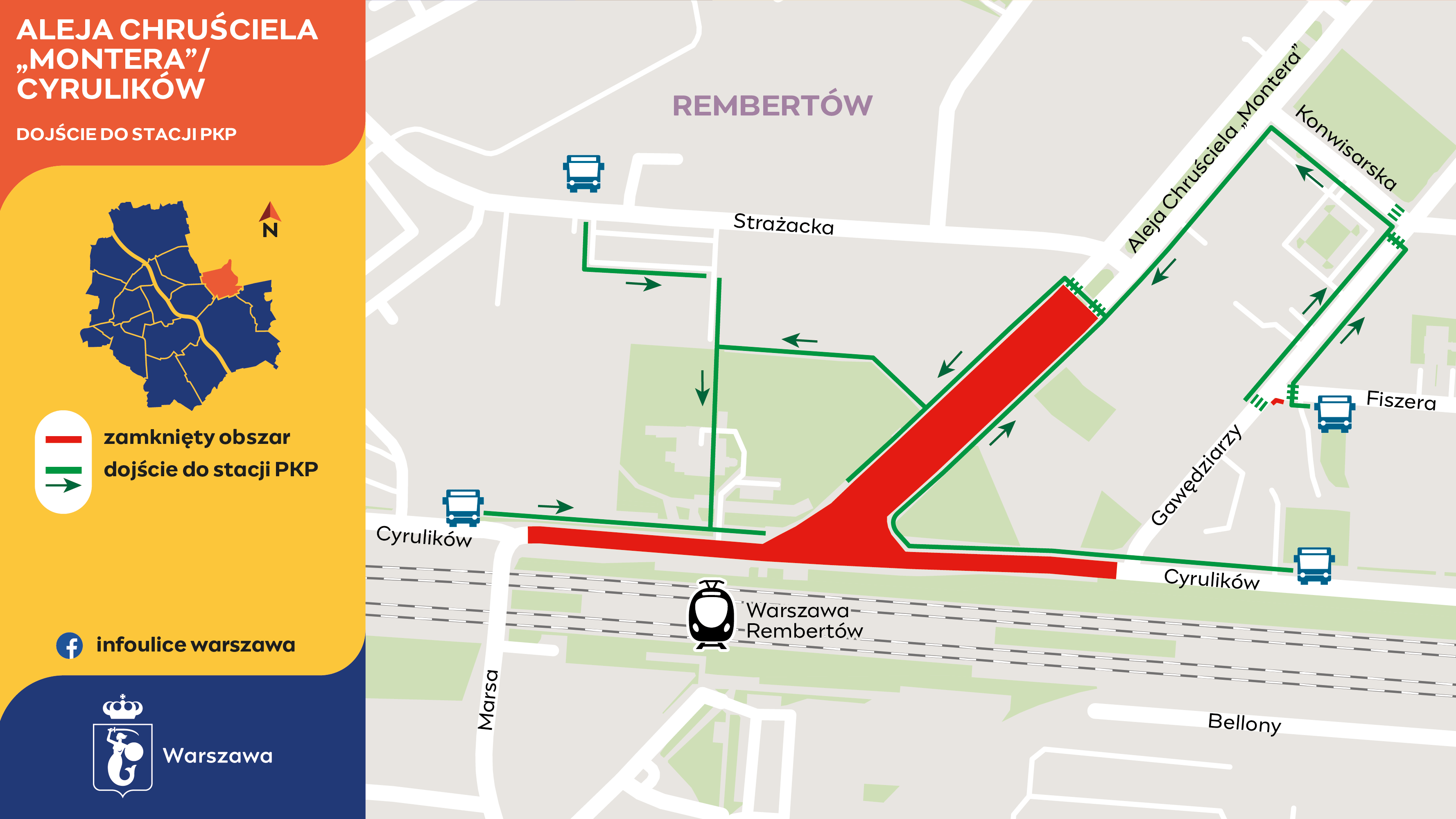 Dojście do stacji PKP Warszawa Rembertów