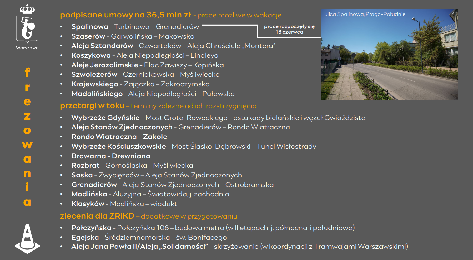 Lista ulic do frezowania w drugiej połowie 2026 roku