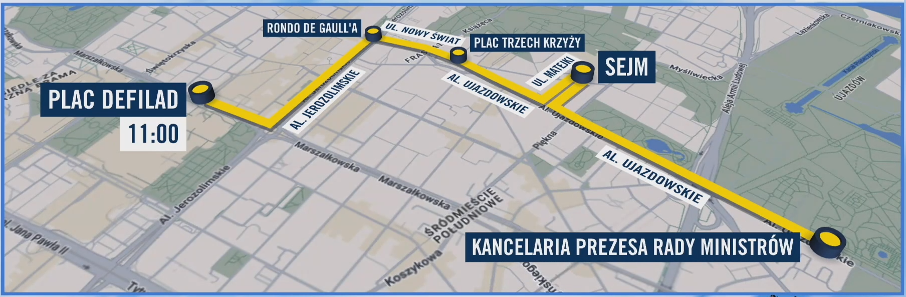 Trasa manifestacji rolników