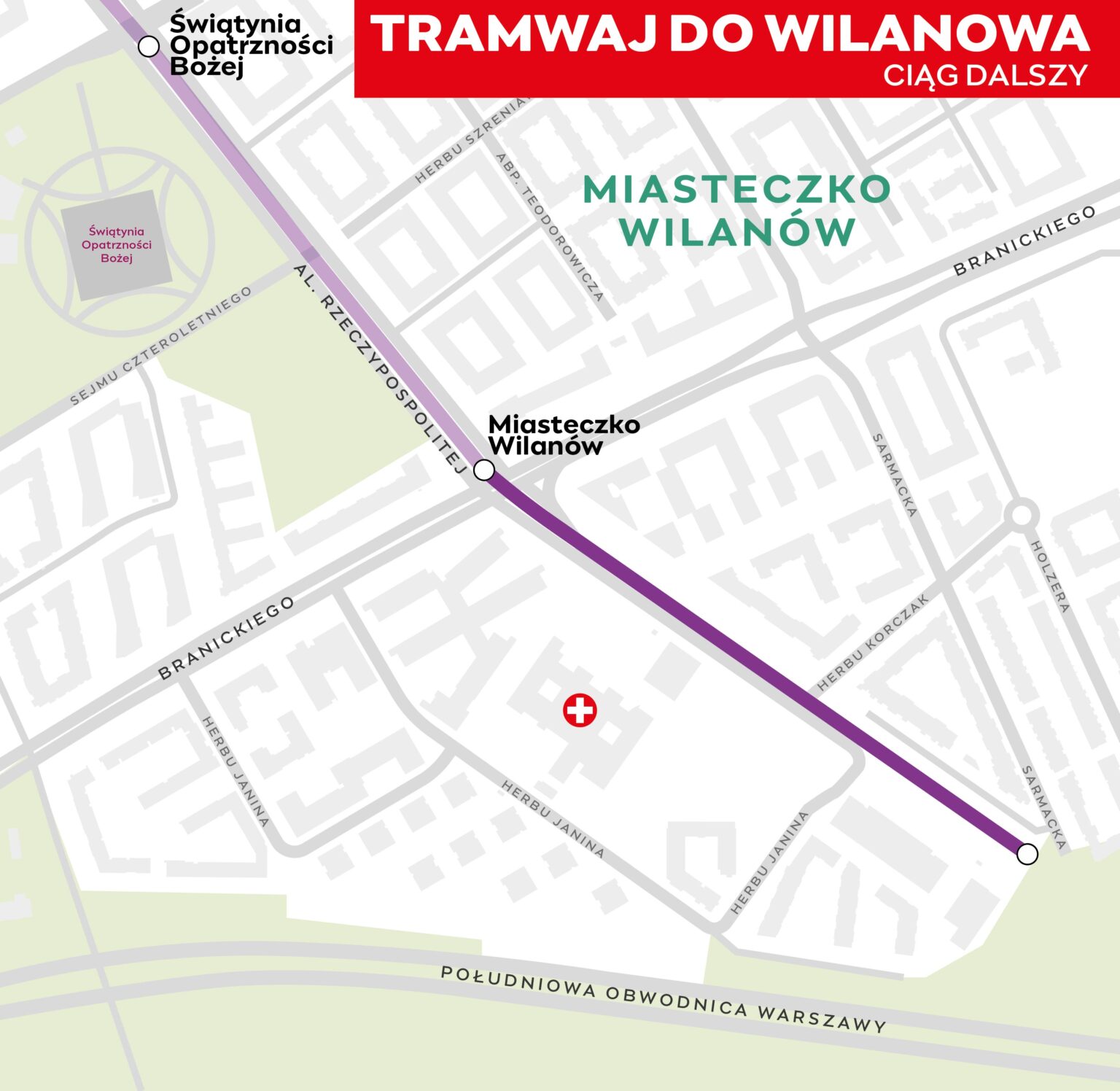 Tramwaj do Wilanowa, trasa będzie dłuższa