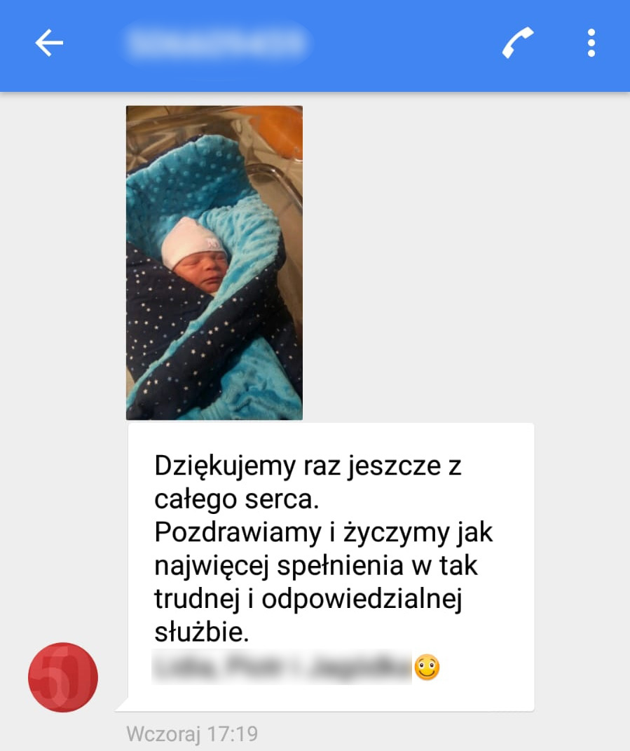 Wiadomość od rodziców dziewczynki