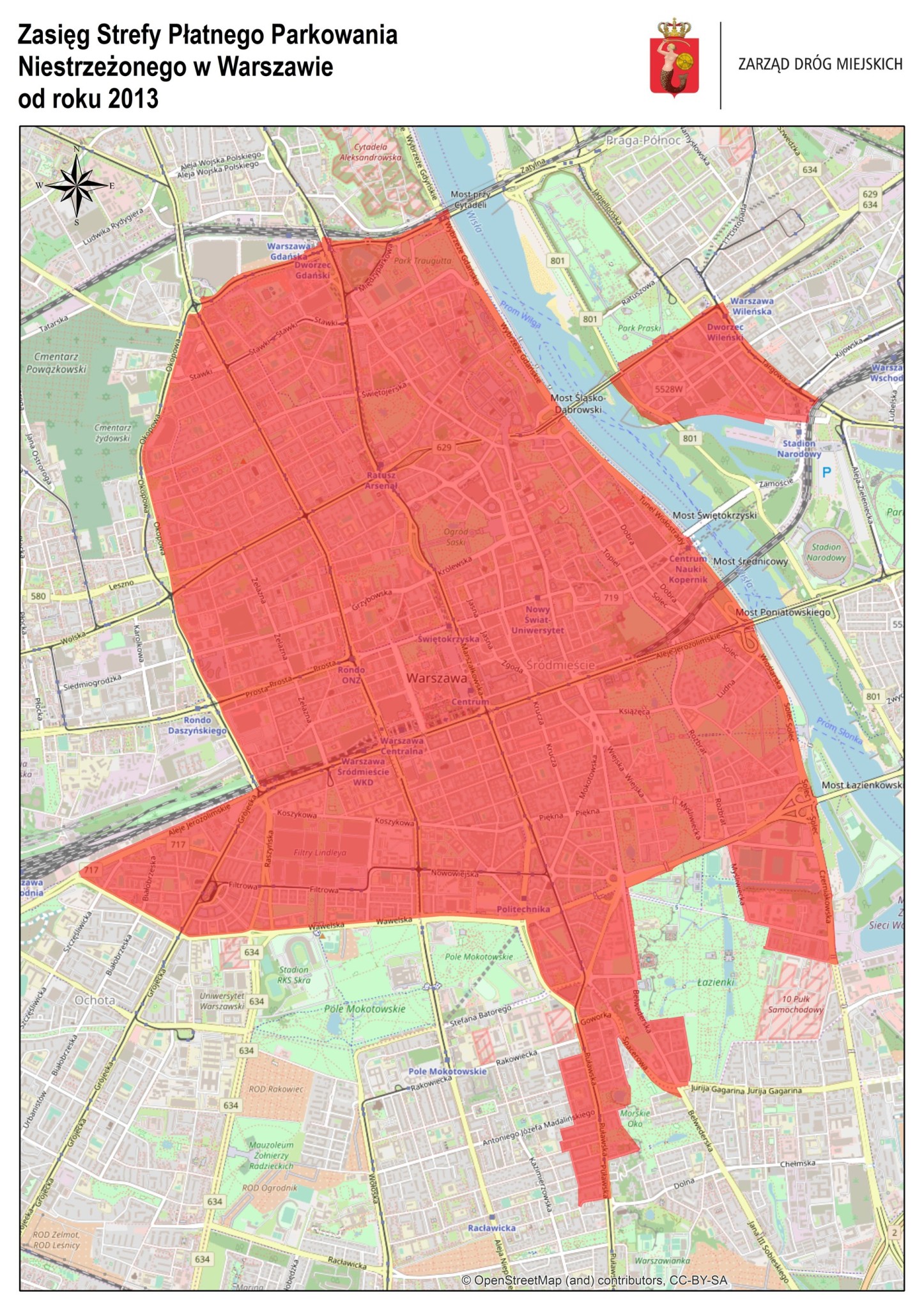 Granice strefy płatnego parkowania