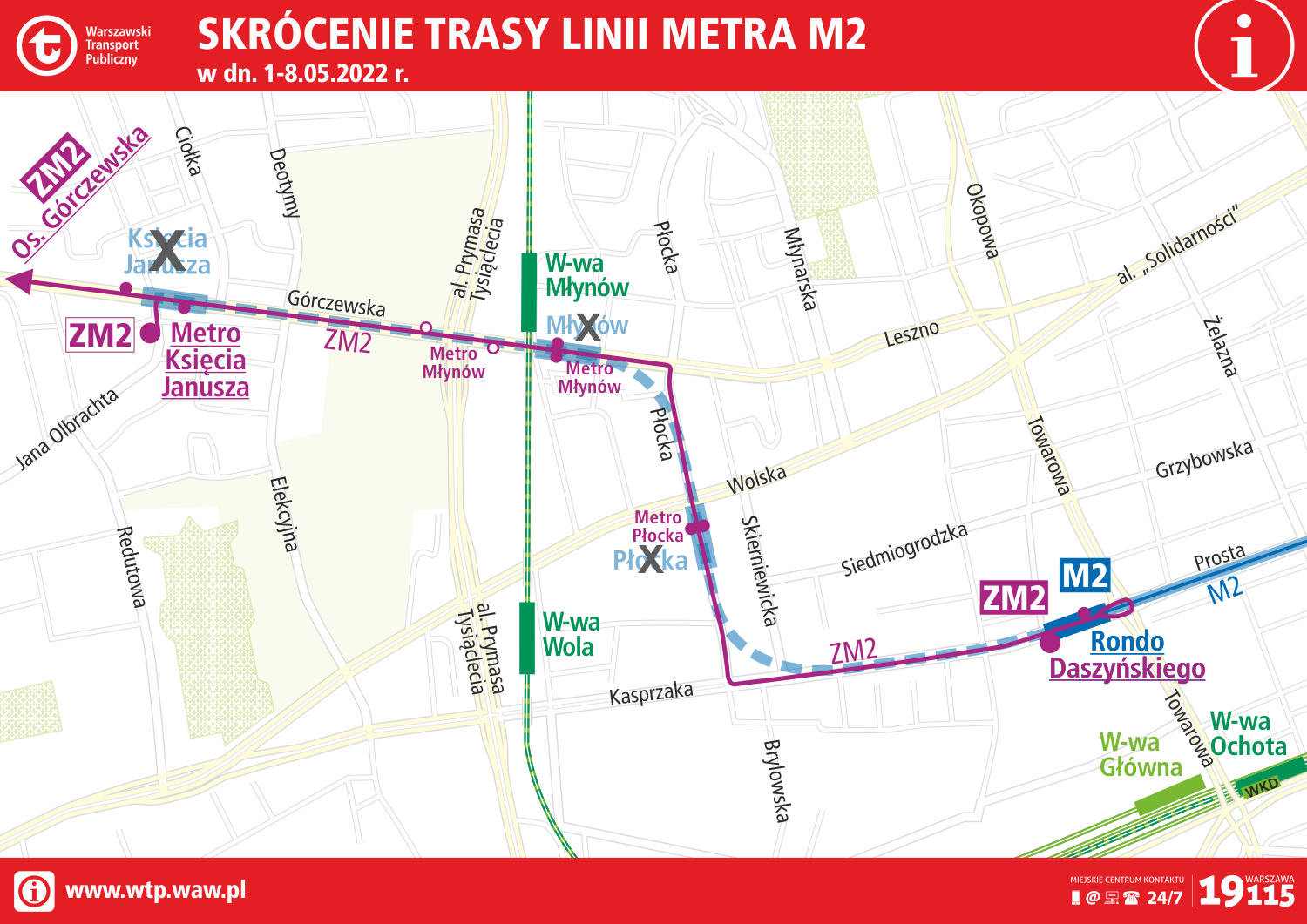 Metro będzie jeździło na skróconej trasie 