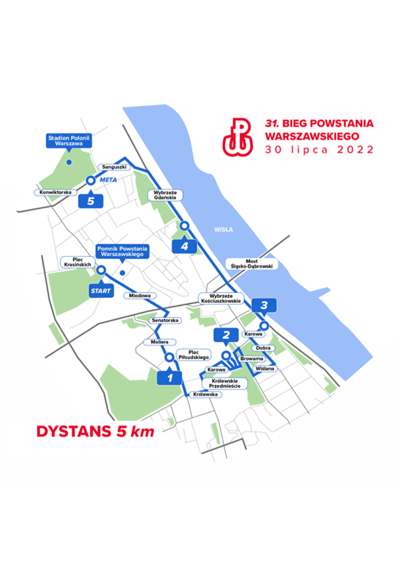 Bieg Powstania Warszawskiego - dystans 5 km