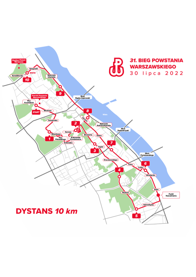 Bieg Powstania Warszawskiego - dystans 10 km