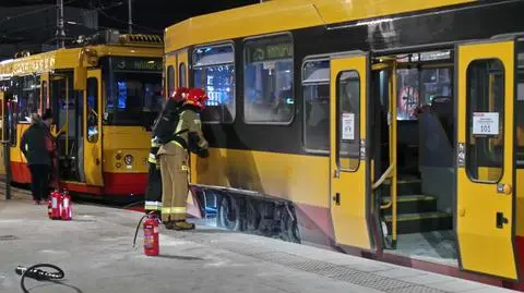 Pożar tramwaju na Pradze Południe