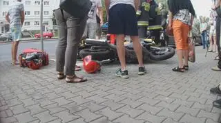 Wypadek z udziałem motocyklistki