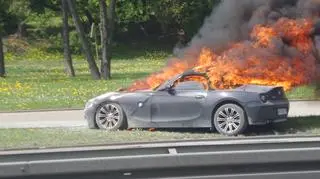 Pożar sportowego BMW