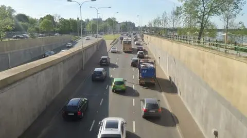 Zepsuty autokar na Wisłostradzie