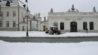 Ośnieżanie na Krakowskim Przedmieściu