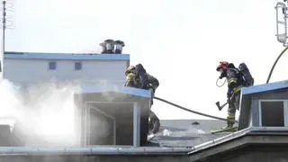 Pożar budynku na Mokotowie 