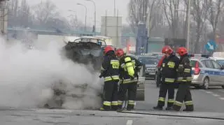 Pożar opla na Jagiellońskiej