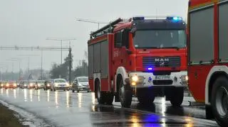 Pożar samochodu ciężarowego na Pułkowej