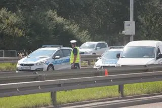 Pożar auta na Trasie Siekierkowskiej 