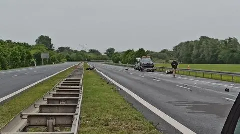 Wypadek z udziałem motocyklisty