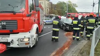 Czołowe zderzenie na al. Niepodległości