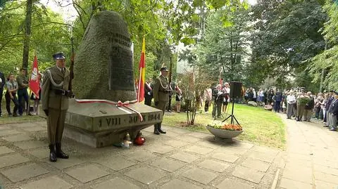 Apel i salwa honorowa. Uroczystości przy pomniku "Żywiciela"