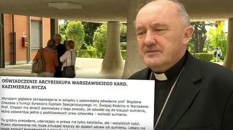 Kard. Nycz: decyzja ws. Chazana uderza nie tylko w katolików