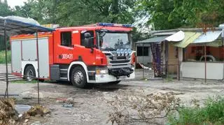 Pożar bazarku przy Kamionkowskiej