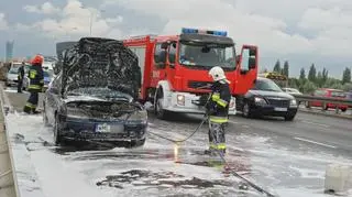 Pożar samochodu w Alejach Jerozolimskich