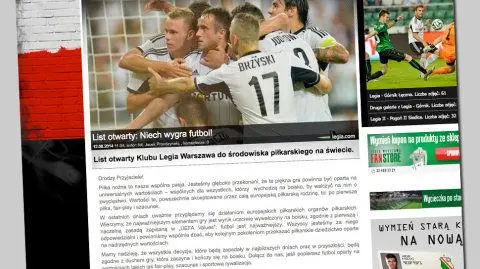 Legia czeka i pisze list. "Niech wygra futbol!"